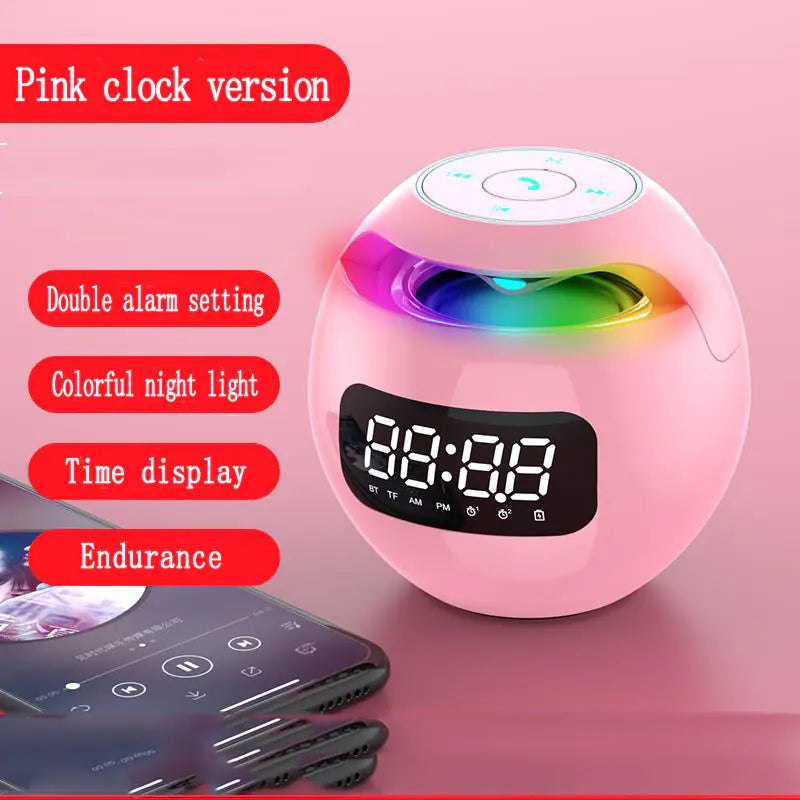 Mini Portable Colorful Bluetooth  Speaker and Alarm Clock