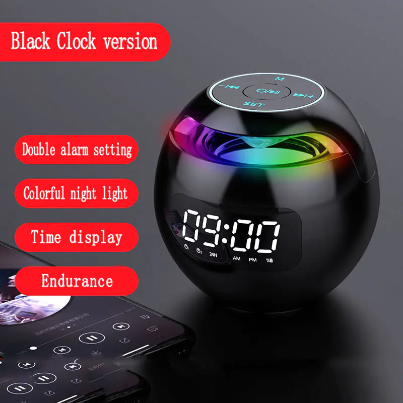 Mini Portable Colorful Bluetooth  Speaker and Alarm Clock