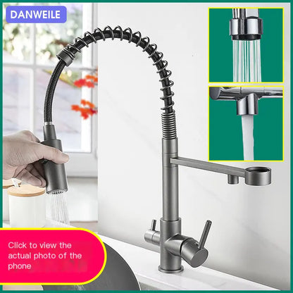 3-in-1 Faucet for Hot and Cold Water Kitchen Sink